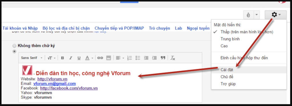 Cách taho chữ ký gmail đơn giản nhất 