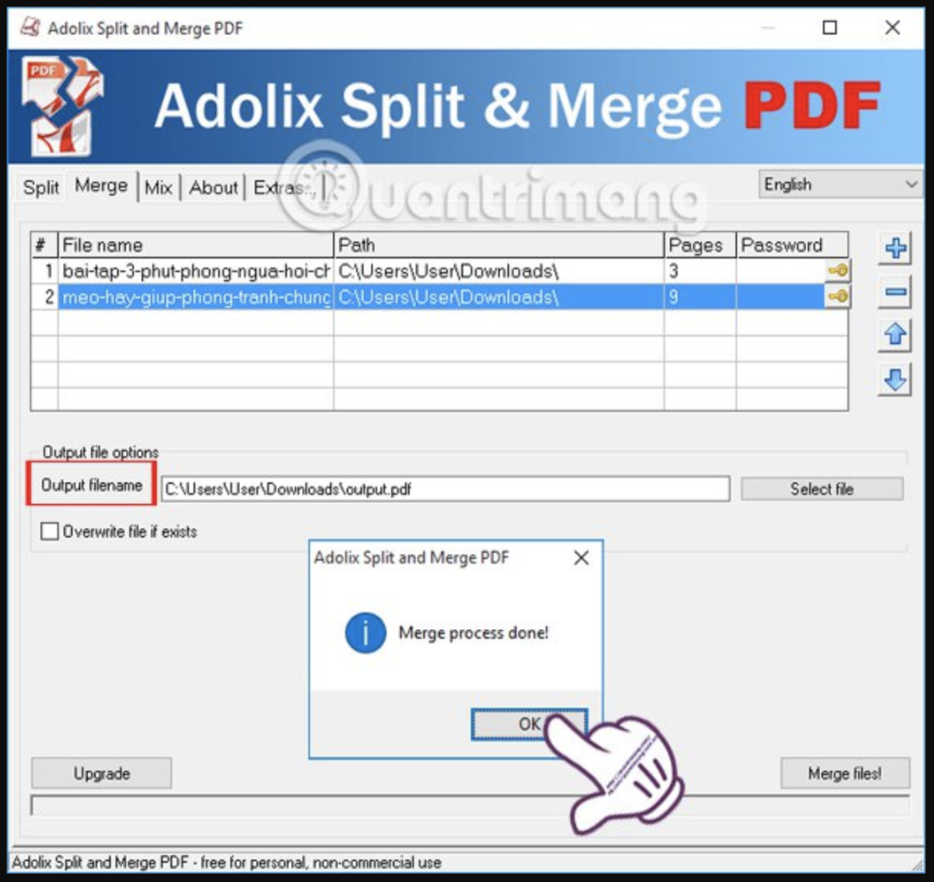 Ghép file PDF bằng Adolix Split and Merge PDF - Bước 5