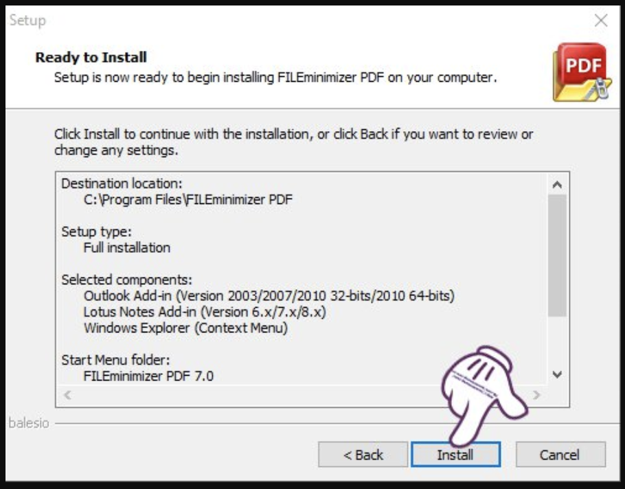 Giảm dung lượng file PDF bằng FILEminimizer PDF - Bước 1