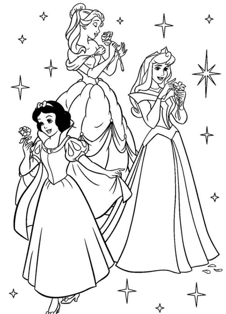 Bộ sưu tập tranh tô màu công chúa Disney xinh đẹp cho bé gái