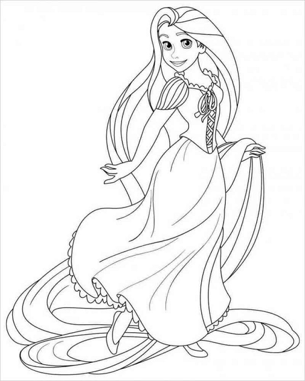 Công chúa tóc mây với mái tóc dài
